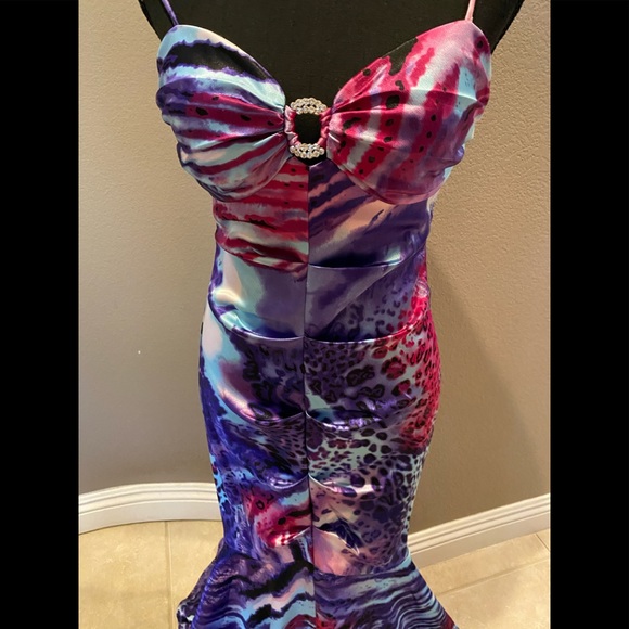 Stacy Sklar Mermaid Multicolored Gown - Picture 3 of 4
